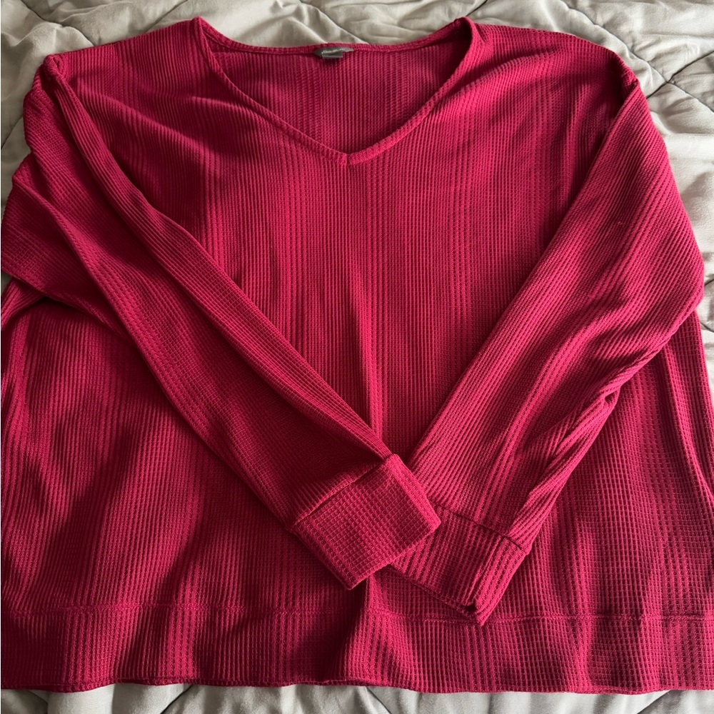 🦄 3 for $18 Women's Mountain Town Long-Sleeve Textured V-Neck